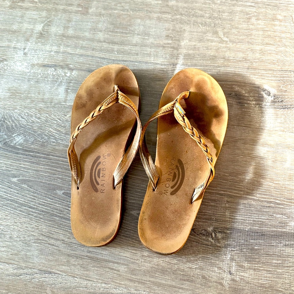 Rainbow Women's Brown Braided Sandals